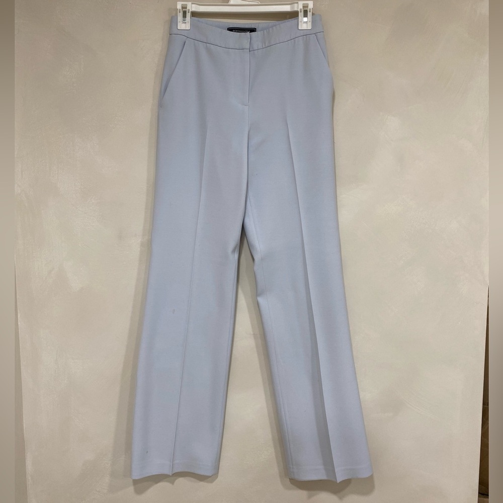 BCBGMAXAZRIA Womens Straight Leg Functional Pocket Zipper Pants Light Blue 2
